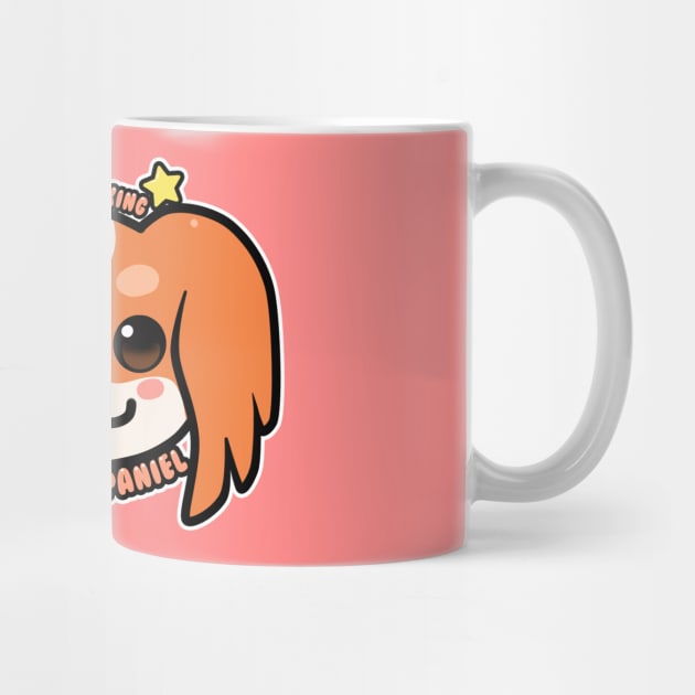 KAWAII Cavalier King Charles Spaniel Dog Face by TechraNova